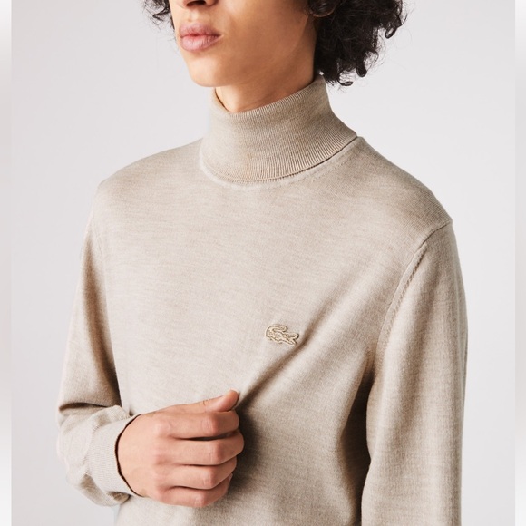 MEN'S LACOSTE TURTLENECK MERINO WOOL SWEATER - Picture 4 of 6